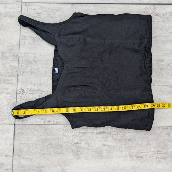 Old Navy Black Cotton Sweetheart Neckline Cropped Tank Top Size Large - Picture 3 of 8
